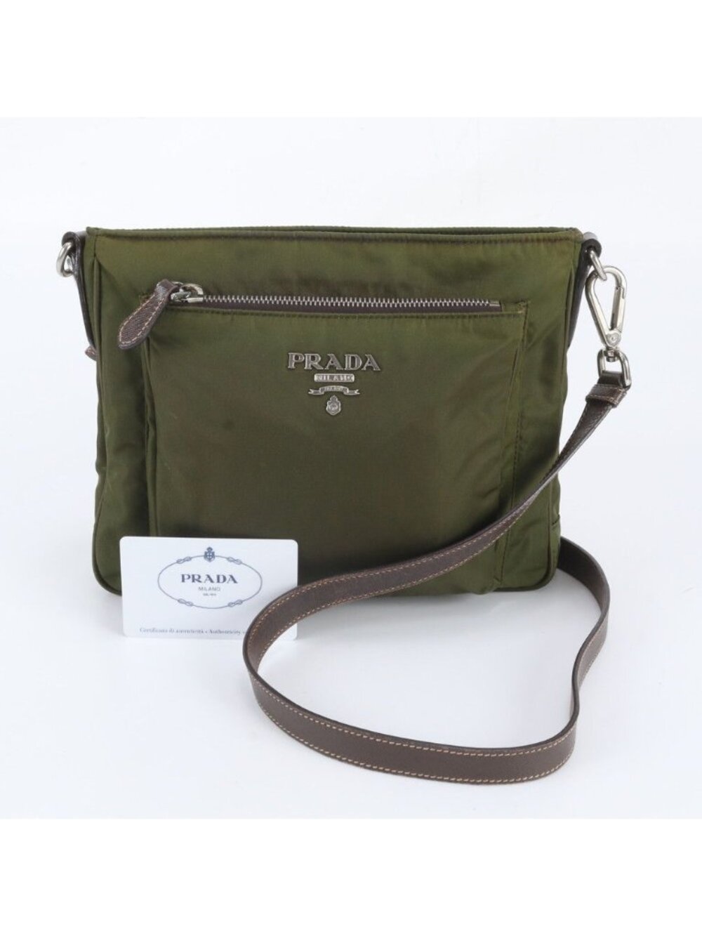 Prada Tessuto Nylon Leather Shoulder Bag